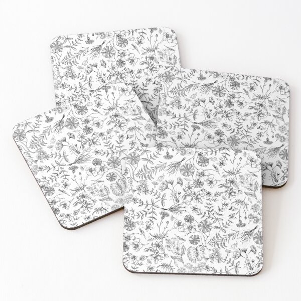 Item preview, Flower Sketches Botanical Florals designed and sold by ZaisArtStudio.