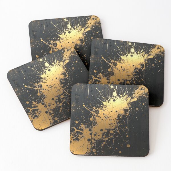 Item preview, Chaotic Elegance: Bold Black on Golden Surface designed and sold by semenol.