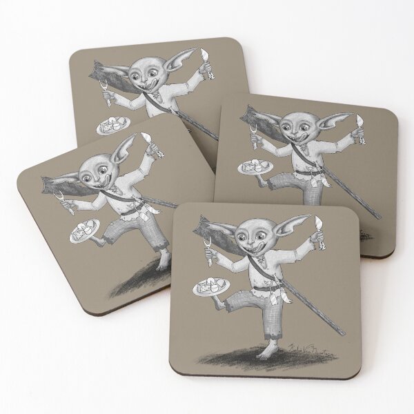 Item preview, Goblin Cheese Thief - Grayscale Fantasy Art designed and sold by KVMCreates.