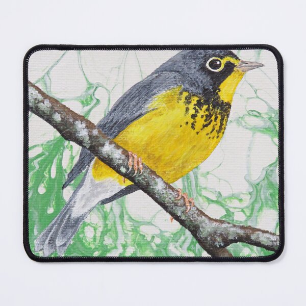 Item preview, Perched Male Canada Warbler on Green designed and sold by Magpie's Miscellany.