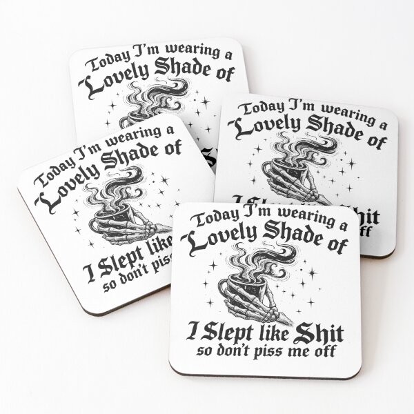 Item preview, Skeleton Hand Holding Coffee with Sarcastic Quote Gothic Typography designed and sold by haitrieuic96.