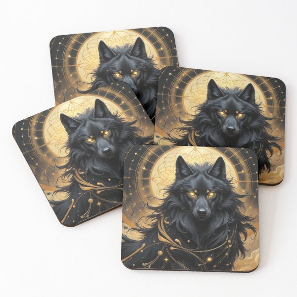 Item preview, Cosmic Wolf: Guardian of the Golden Night designed and sold by The Dream Lab.