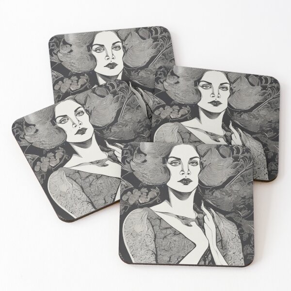 Item preview, Ornate Lady in Black and White designed and sold by KilianSzmid.