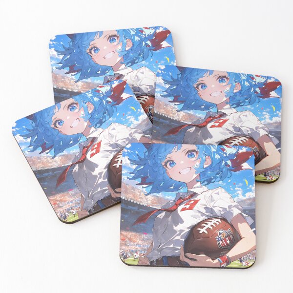 Item preview,  Cirno Touhou Anime Girl Waifu Frosty Trickster Quarterback Victory Smirk Blue Field designed and sold by earlobejerk.