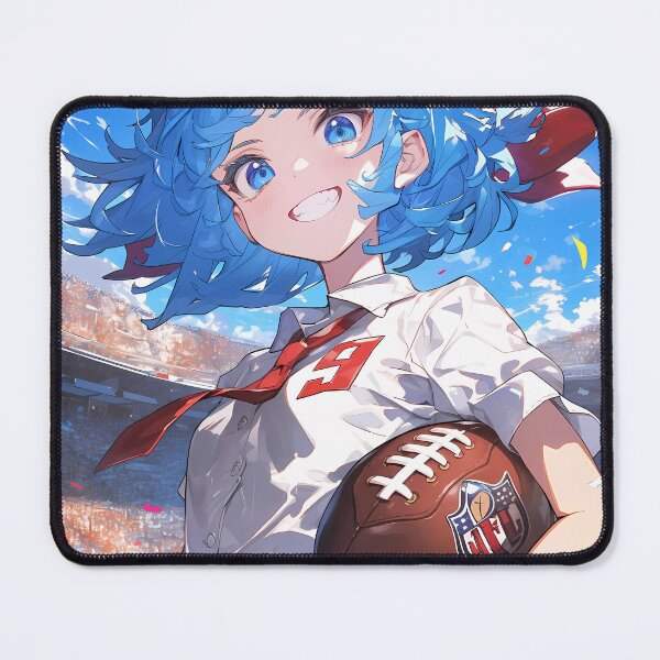 Item preview,  Cirno Touhou Anime Girl Waifu Frosty Trickster Quarterback Victory Smirk Blue Field designed and sold by earlobejerk.