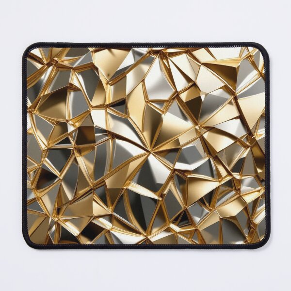 Item preview, Golden Facets and Silver Geometry in Abstract Form designed and sold by semenol.
