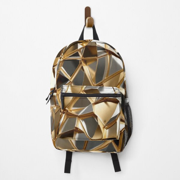 Item preview, Golden Facets and Silver Geometry in Abstract Form designed and sold by semenol.
