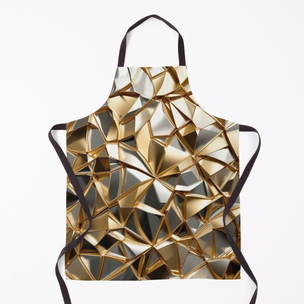 Item preview, Golden Facets and Silver Geometry in Abstract Form designed and sold by semenol.