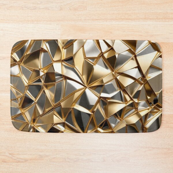 Item preview, Golden Facets and Silver Geometry in Abstract Form designed and sold by semenol.