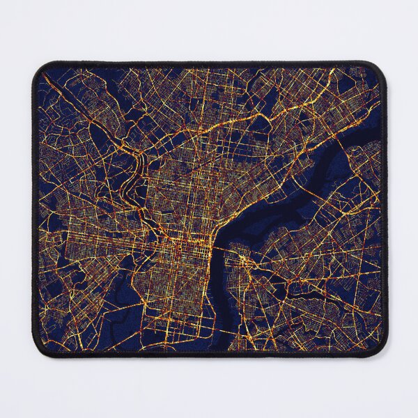 Item preview, Philadelphia, Pennsylvania, USA Map - City At Night designed and sold by deMAP.