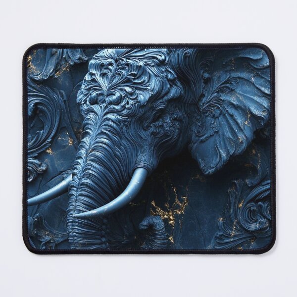 Item preview, Elegant Blue Elephant with Baroque Golden Accents designed and sold by semenol.