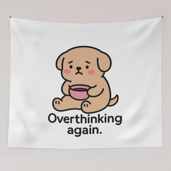 Item preview, Worried Dog – Overthinking Again Cute Sticker designed and sold by champkppwc.