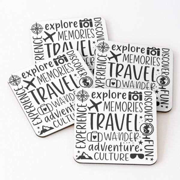 Item preview, Travel Typography Collage with Icons and Adventure Words designed and sold by haitrieuic96.