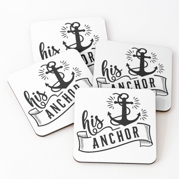 Item preview, His Anchor – Nautical Love Design with Banner and Anchor Illustration designed and sold by haitrieuic96.