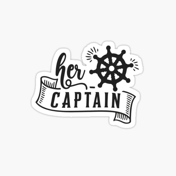 Item preview, Her Captain – Nautical Ship Wheel and Banner Love Design designed and sold by haitrieuic96.