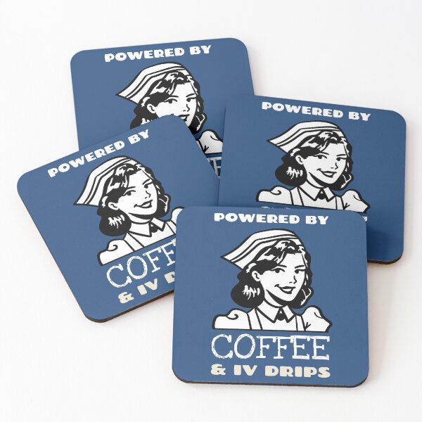 Item preview, Powered By Coffee IV Drips Nurse Funny Gift designed and sold by kanjaz.