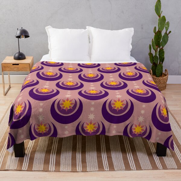 Item preview, Purple Art Deco moon and stars pattern designed and sold by Home Cyn Home.