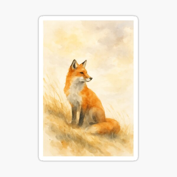 Item preview, Whispering Wild: Red Fox Watercolor Art designed and sold by ArtfulZuzu.