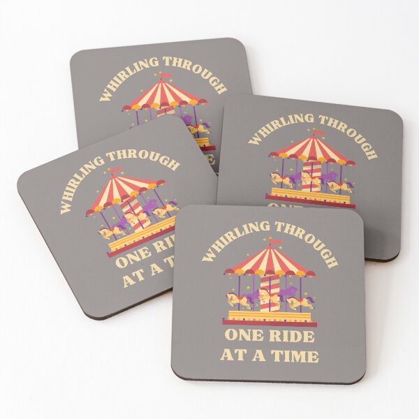 Item preview, Whirling Through One Ride at a Time – Colorful Carousel Art Print designed and sold by Coaster Culture Industries.