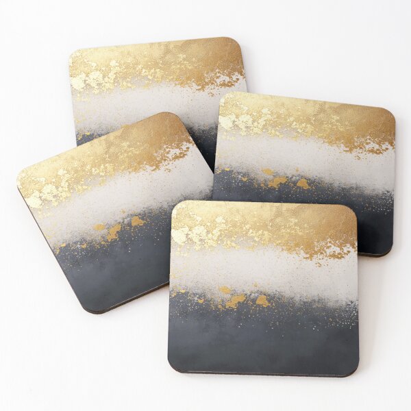 Item preview, Luxury Gold Leaf & Black Ink Abstract Art designed and sold by lematworks.