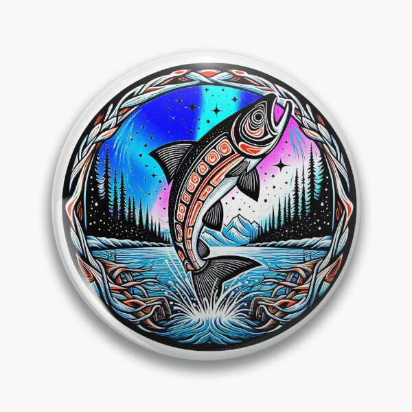 Item preview, ALASKAN TRIBAL SALMON ART designed and sold by NativeGraffix.