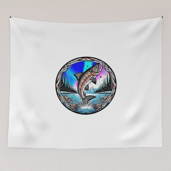 Item preview, ALASKAN TRIBAL SALMON ART designed and sold by NativeGraffix.