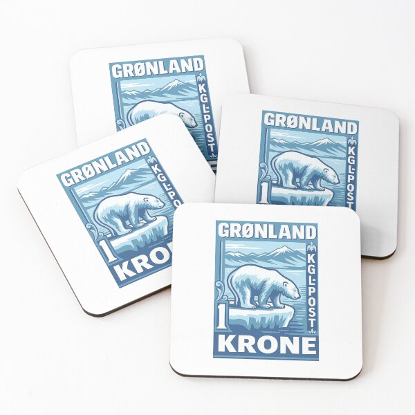 Item preview, Greenland Polar Bear Stamp Poster designed and sold by retrographics.