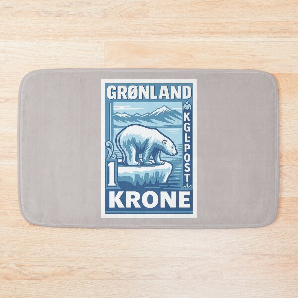 Item preview, Greenland Polar Bear Stamp Poster designed and sold by retrographics.