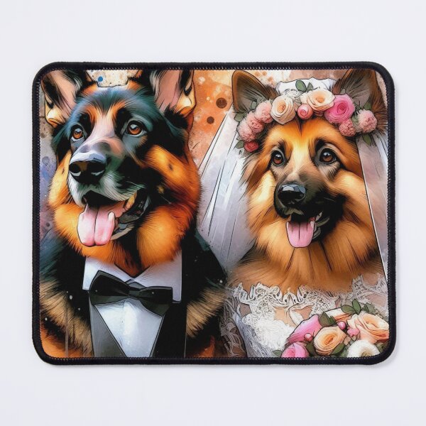 Item preview, Just Married German Shepherds Couple designed and sold by Wags & Tails.