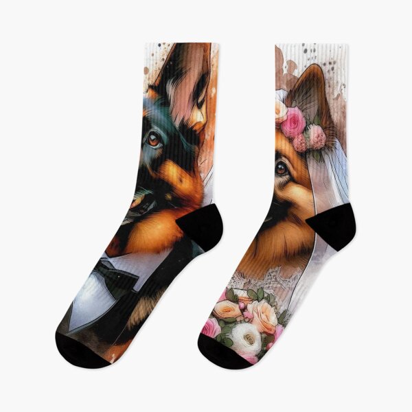 Item preview, Just Married German Shepherds Couple designed and sold by Wags & Tails.