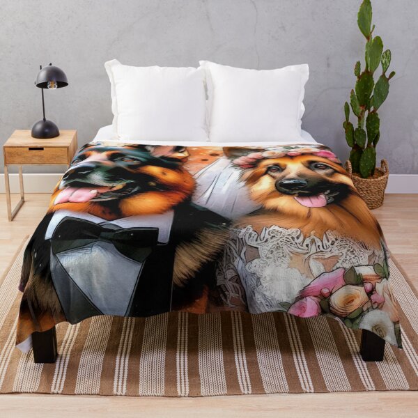 Item preview, Just Married German Shepherds Couple designed and sold by Wags & Tails.