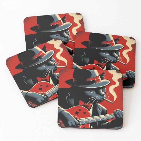 Item preview, Black Cat Blues Guitar Player - no Border designed and sold by KenRinkel.