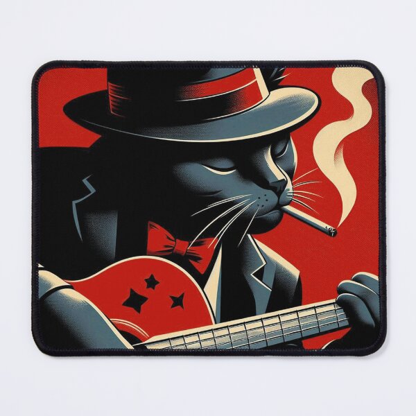 Item preview, Black Cat Blues Guitar Player - no Border designed and sold by KenRinkel.