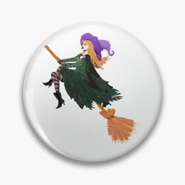 Item preview, whimsical witch designed and sold by Kim Prowse.