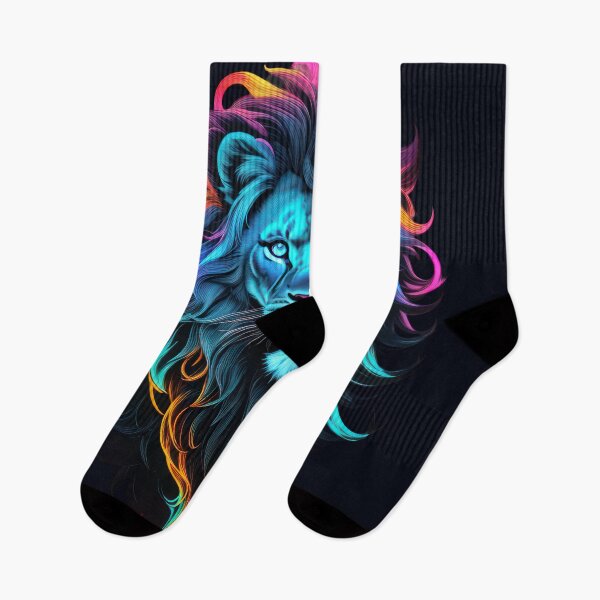 Item preview, Psychedelic Neon Lion – Spiritual Jungle King Art with Glowing Mane designed and sold by RvinJo8.