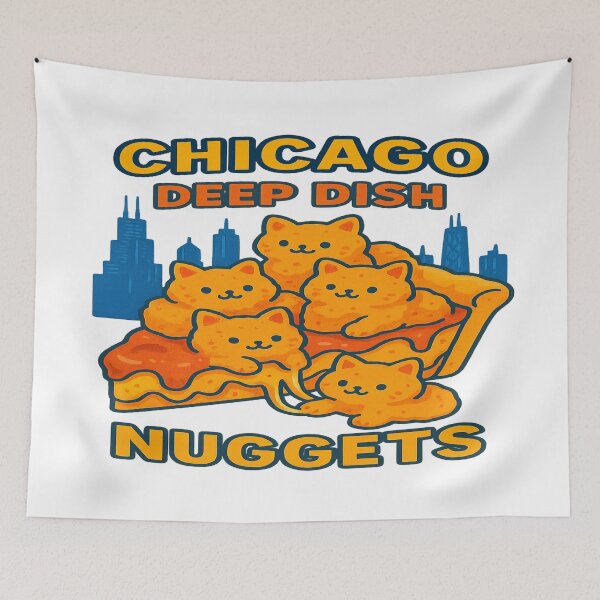 Item preview, Chicago Deep Dish Kitty Nuggets – Funny Cute Cat Lover Pizza designed and sold by Globalcitytees.