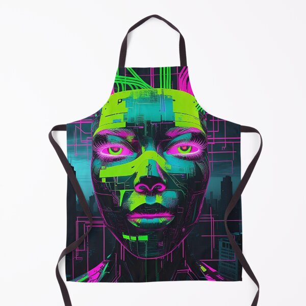 Item preview, Electric Glitch Face – Neon Green & Pink Cyberpunk Portrait designed and sold by modishwelt.