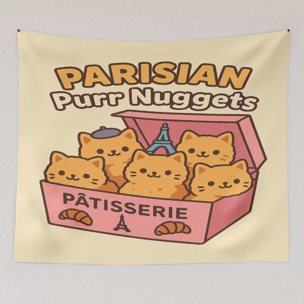 Item preview, Parisian Purr Nuggets – Funny Cute Kitten Nuggets for Cat Lovers designed and sold by Globalcitytees.