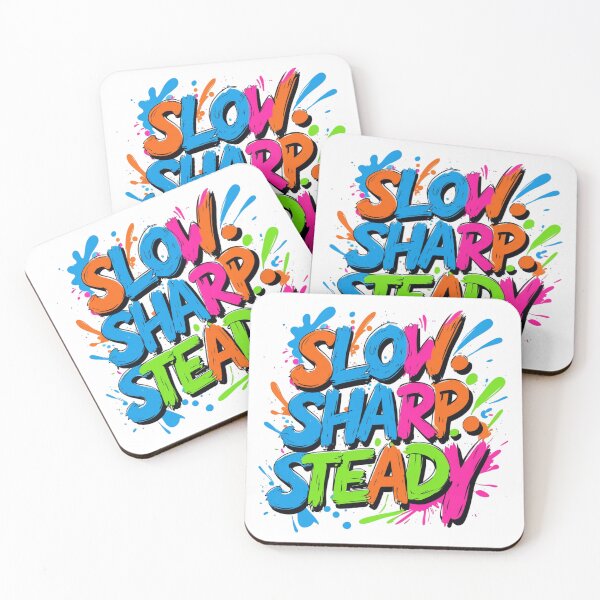 Item preview, Slow. Sharp. Steady. – Colorful Abstract Typography Design designed and sold by Irene Catchmind.