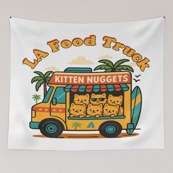 Item preview, LA Kitty Food Truck – Funny Kitten Nuggets for Cat Lovers designed and sold by Globalcitytees.