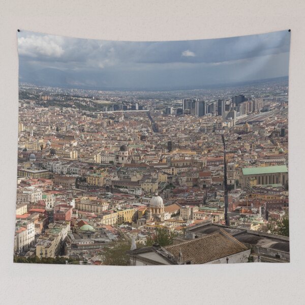 Item preview, Naples Italy Aerial Perspective - Spaccanapoli Downtown And The Fabulous Clay Tile Rooftops designed and sold by Georgia Mizuleva.