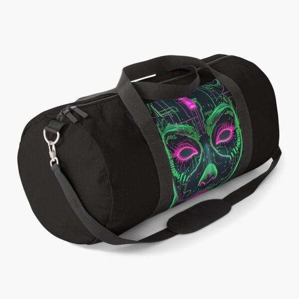 Item preview, Electric Glitch Face – Neon Green & Pink Cyberpunk Portrait version3 designed and sold by modishwelt.