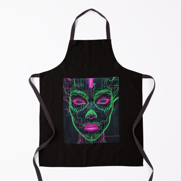 Item preview, Electric Glitch Face – Neon Green & Pink Cyberpunk Portrait version3 designed and sold by modishwelt.