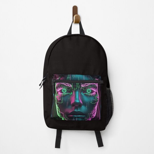 Item preview, Electric Glitch Face – Neon Green & Pink Cyberpunk Portrait version4 designed and sold by modishwelt.