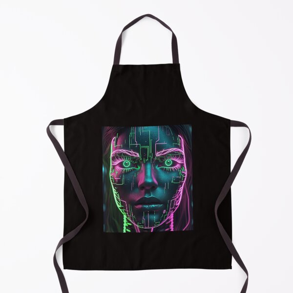 Item preview, Electric Glitch Face – Neon Green & Pink Cyberpunk Portrait version4 designed and sold by modishwelt.