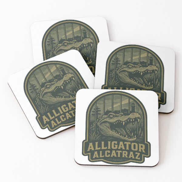 Item preview, Alligator Alcatraz Badge Graphic – Swamp Prison T-Shirt Clipart, Vintage Distressed Alligator Logo designed and sold by Bluefin-Designs.