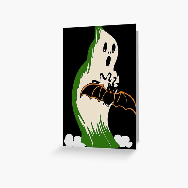 Item preview, Vintage Halloween Ghost with Bat designed and sold by moon brain.