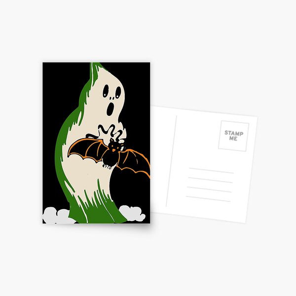 Item preview, Vintage Halloween Ghost with Bat designed and sold by moon brain.