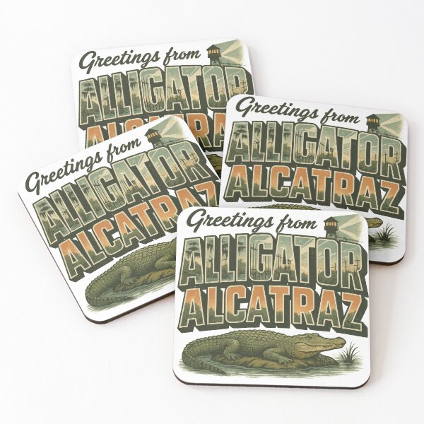 Item preview, Alligator Alcatraz Vintage Postcard  | Swamp Jail Retro Graphic designed and sold by Bluefin-Designs.