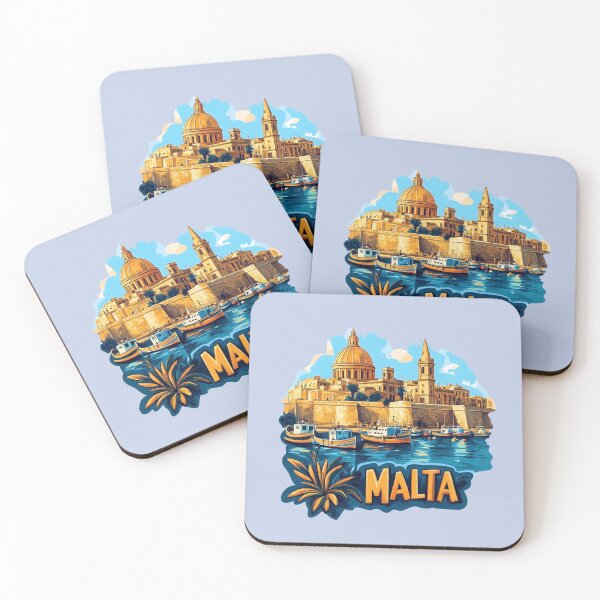 Item preview, Malta Scenic - Mediterranean Boats & Golden Stone City designed and sold by Myra365Art.